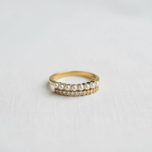 Pearl & Sparkle Stacking Ring