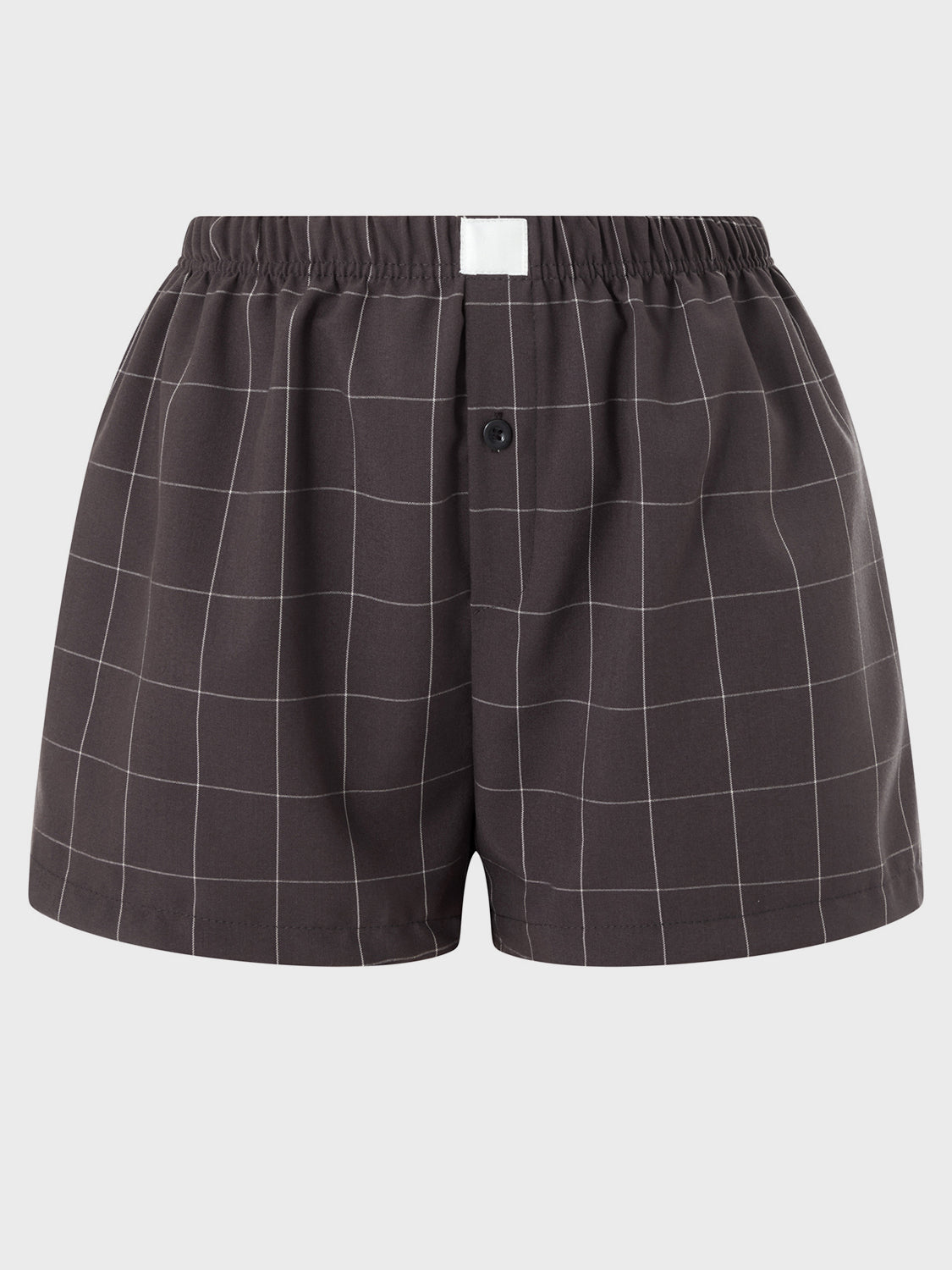 Plaid Elastic Waist Shorts