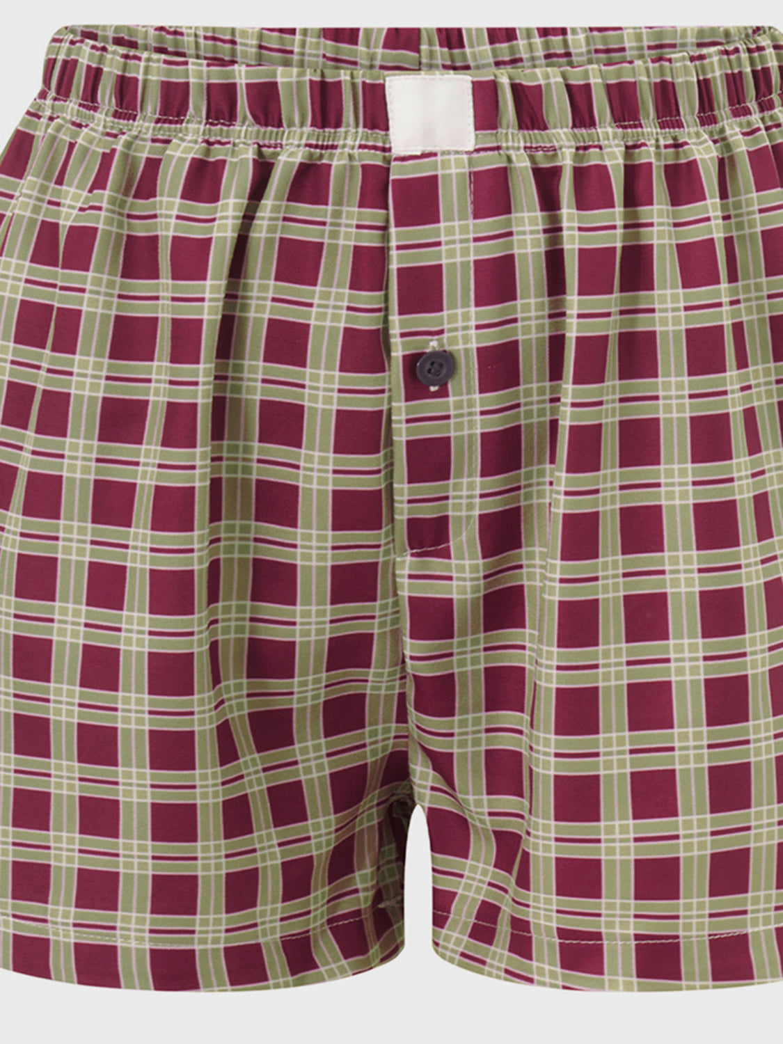 Plaid Elastic Waist Shorts