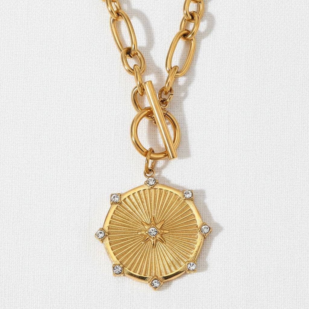 Golden Hour Compass Necklace