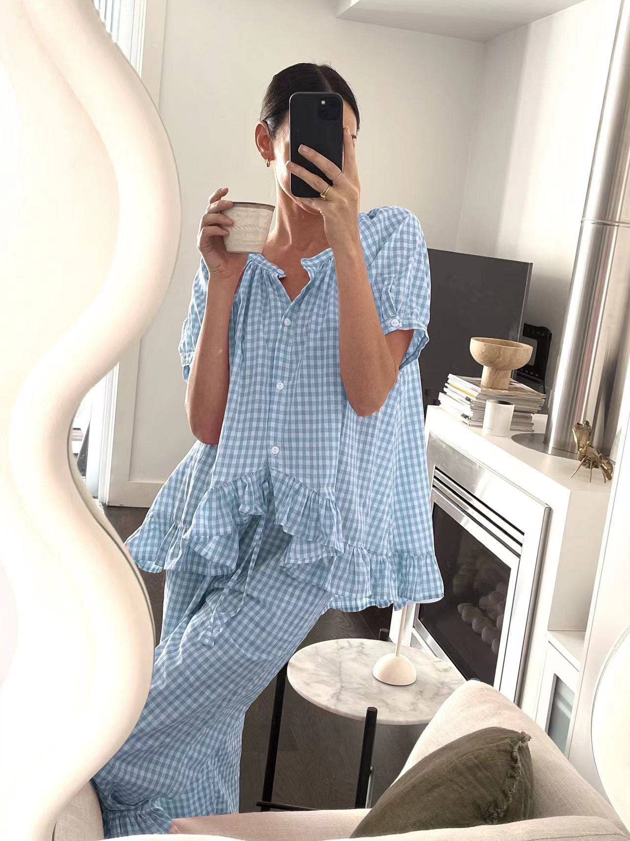 Girly Gingham Lounge Set