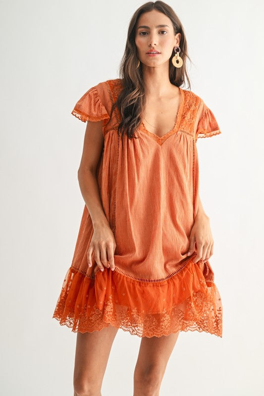 Autumn Glow Babydoll Dress