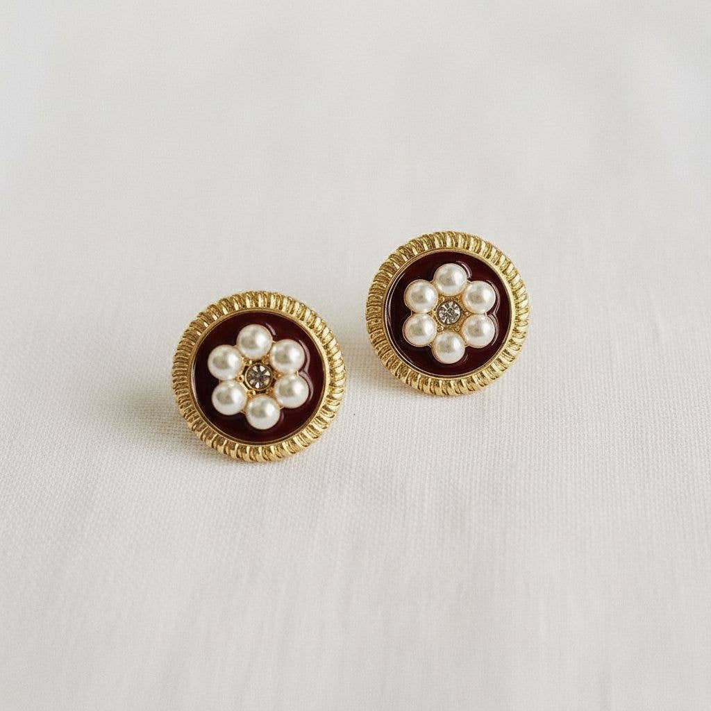 Vintage Pearl Bloom Studs