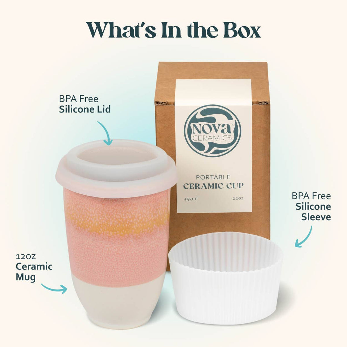 Nova Ceramics Travel Mugs - Afterglow 12oz Ceramic Travel Mug – Travel Mugs For Coffee