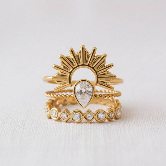 The Golden Halo Ring Set