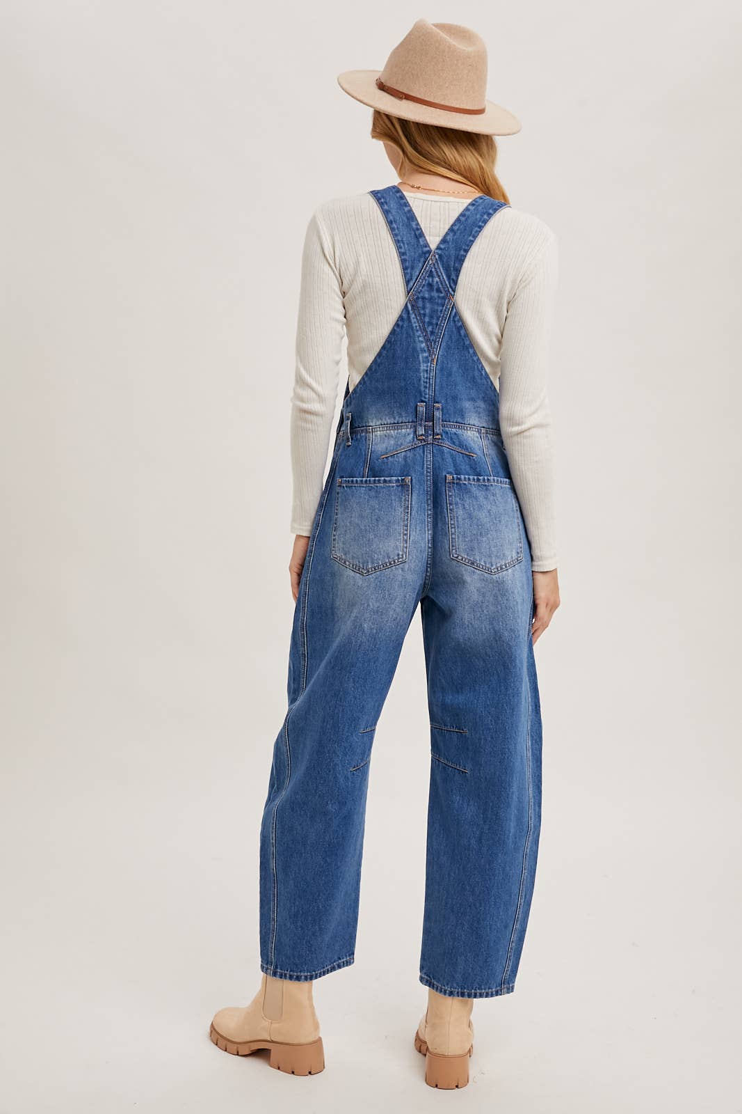 Boho Barrel Denim Overalls