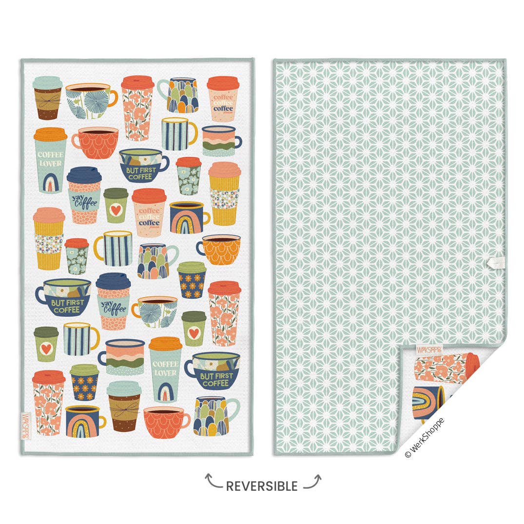 WerkShoppe - But First Coffee Microfiber Kitchen Towel