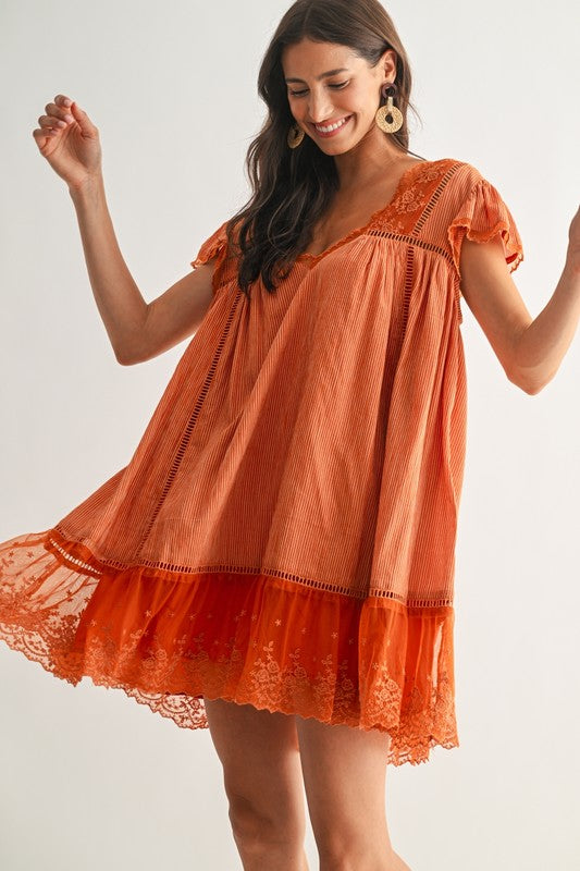 Autumn Glow Babydoll Dress