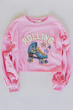 "Roller Rink Kid" Cropped Pullover