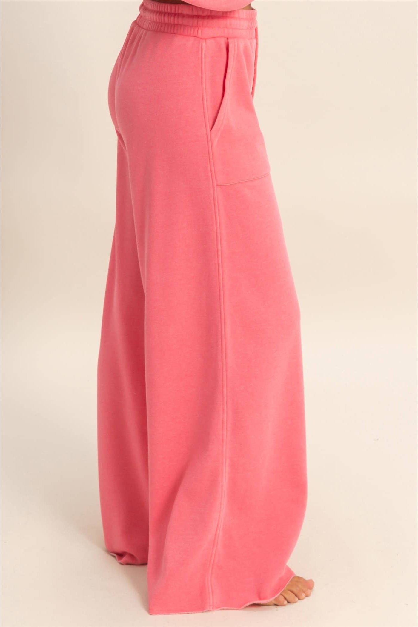 relaxed wide leg boutique lounge pants sunset pink