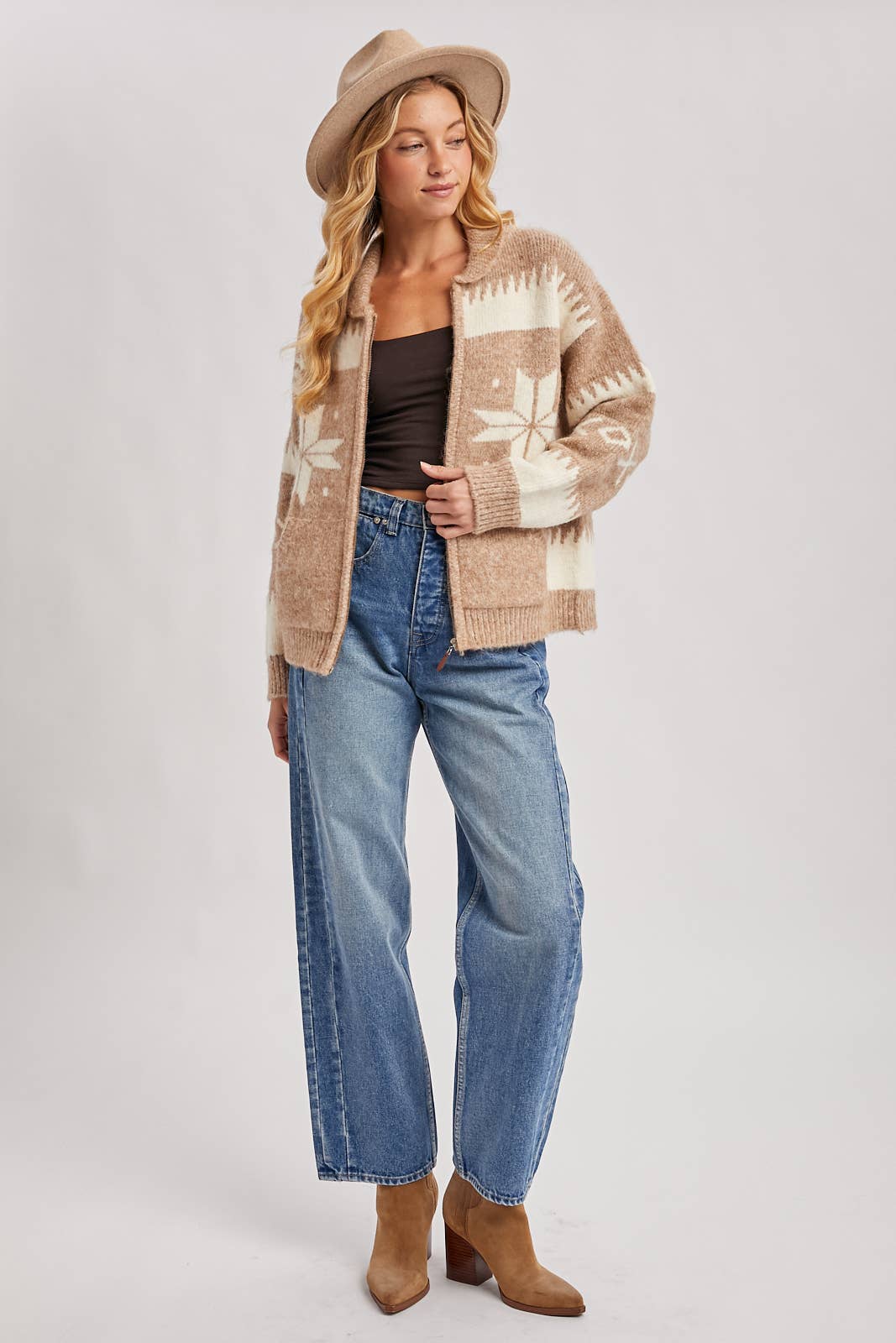 The Fireside Snowfall Zip Cardigan