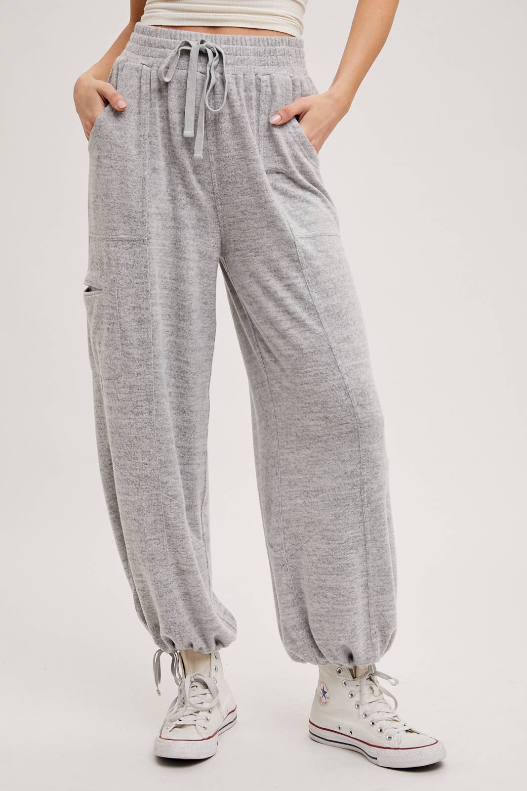 Bluivy - DRAWSTRING HIGH WAIST JOGGER SWEATPANTS