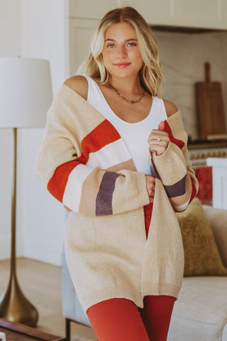 What's Your Story Striped Cardigan