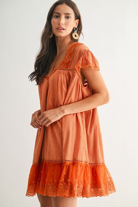 Autumn Glow Babydoll Dress