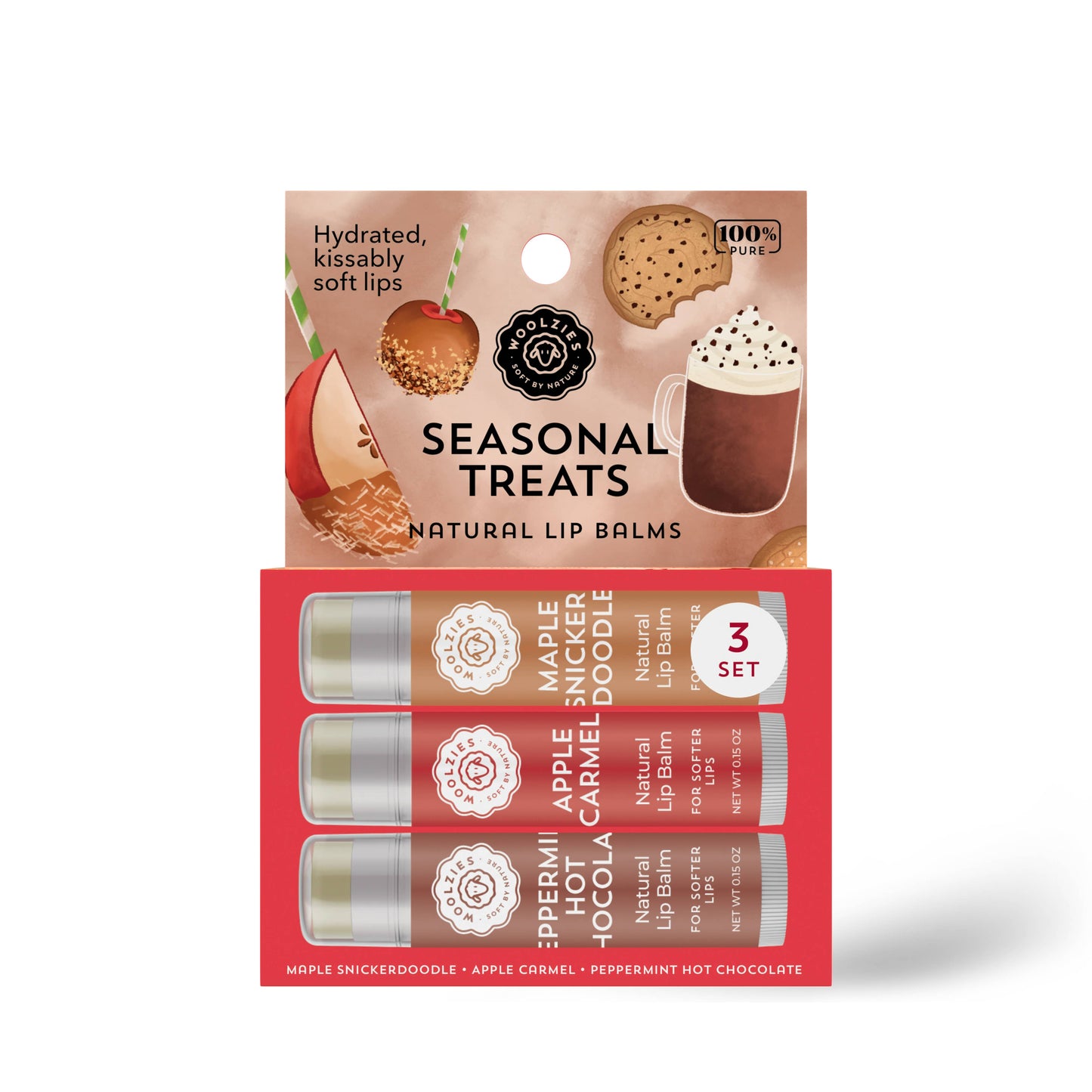 Woolzies - Natural Shea Butter Lip Balm Trio – Seasonal Treats
