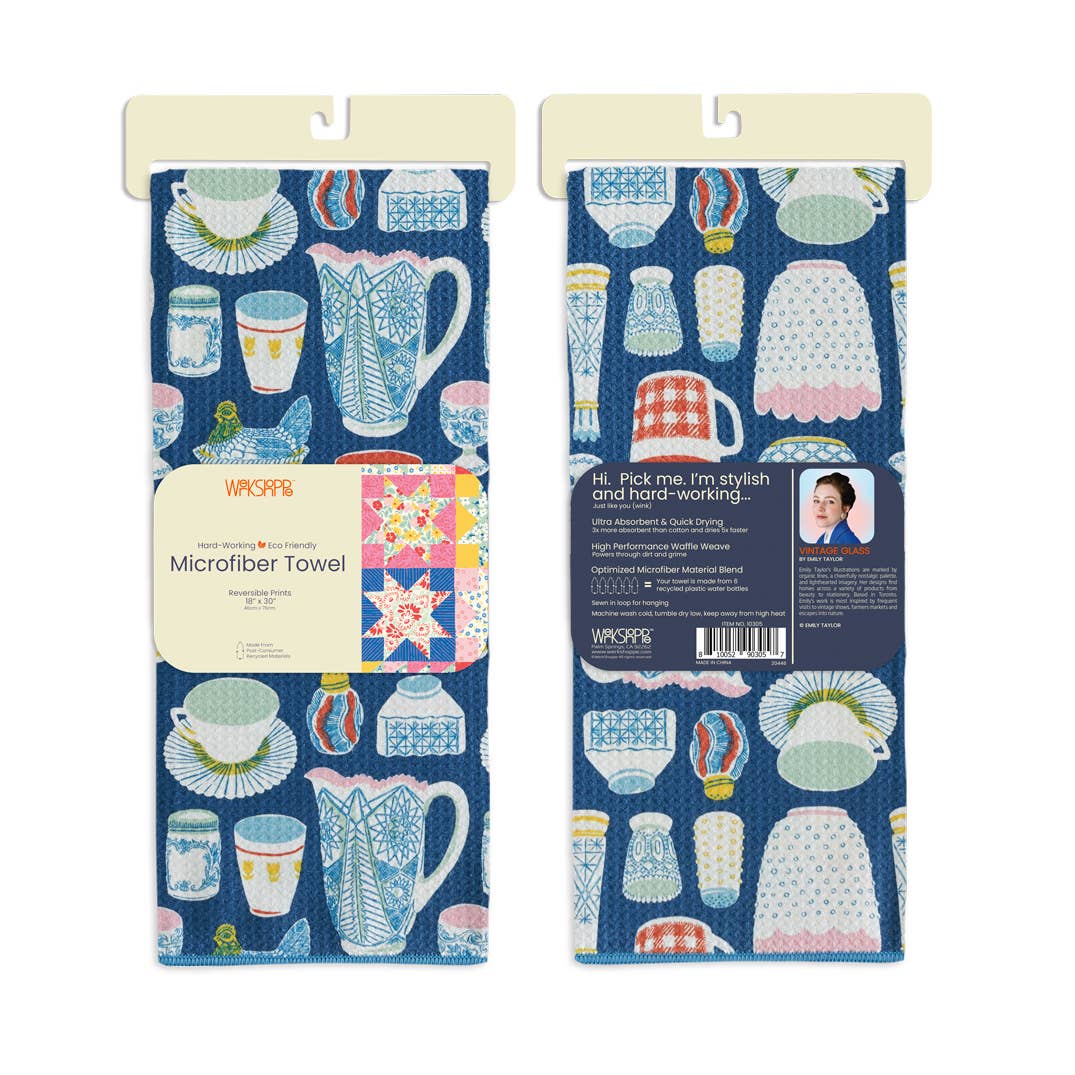 WerkShoppe - Vintage Glass | Microfiber Kitchen Dish Towel