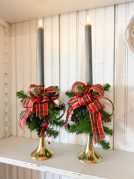 FOUND & Co. Holly Horn Candle Holders