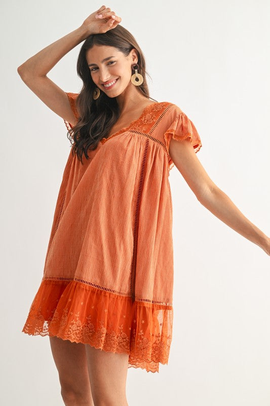 Autumn Glow Babydoll Dress