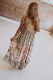 Patchwork Tiered Maxi Dress