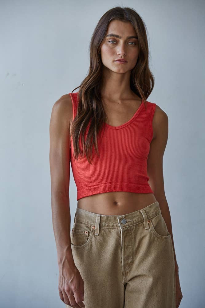 Tomato red tank top