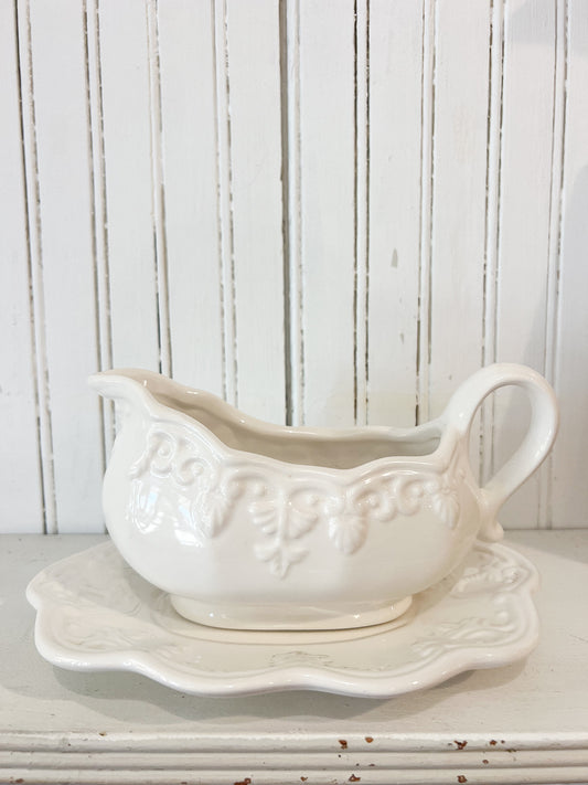 FOUND & Co. Acorn Cream Gravy Boat