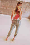 Floral Embroidered Jogger Pants