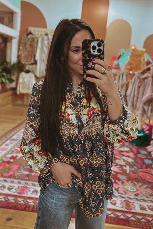 Floral Patchwork Blouse