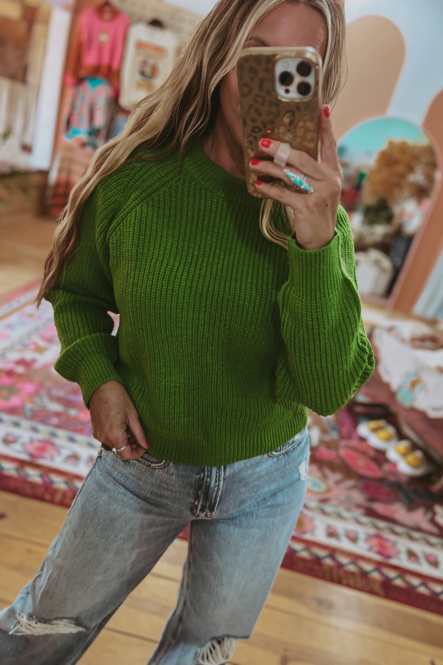 Simple Style Knit Crewneck Sweater