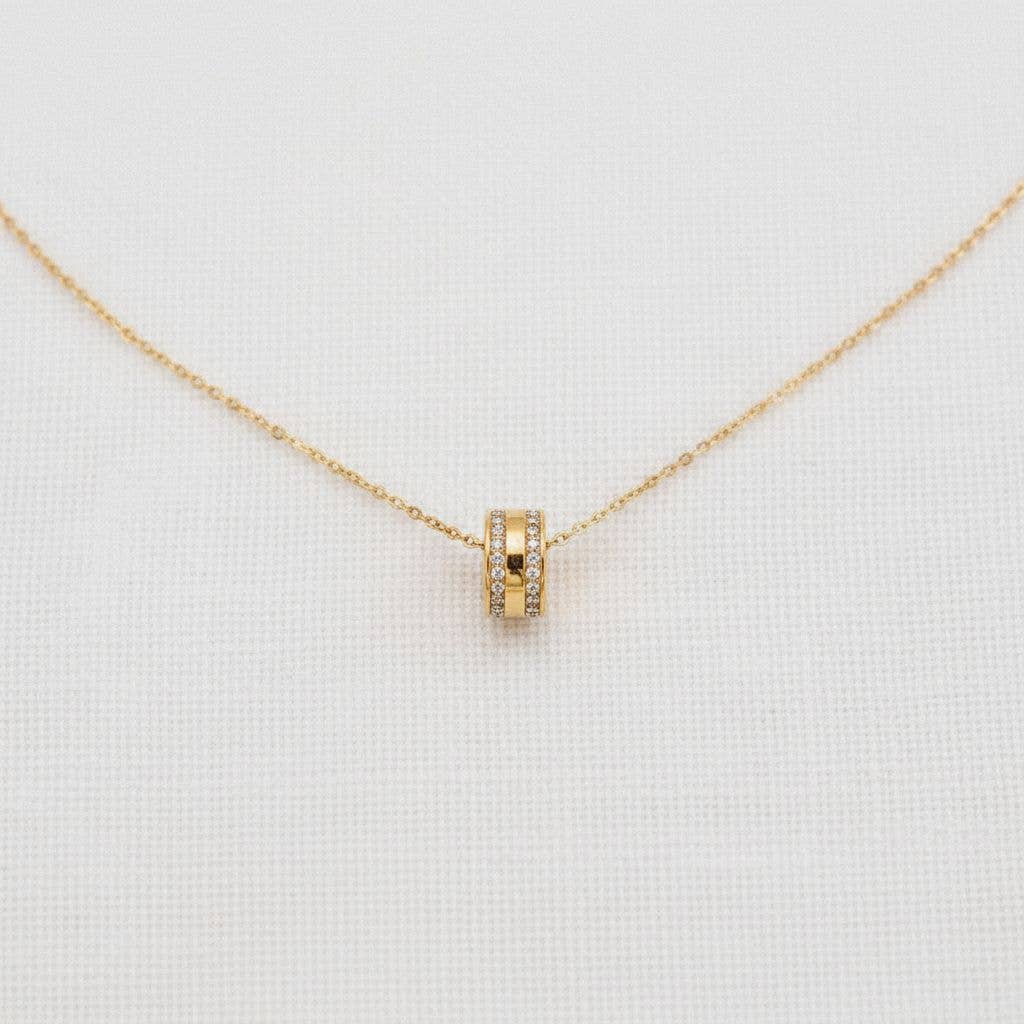 Golden Hour Pavé Barrel Necklace