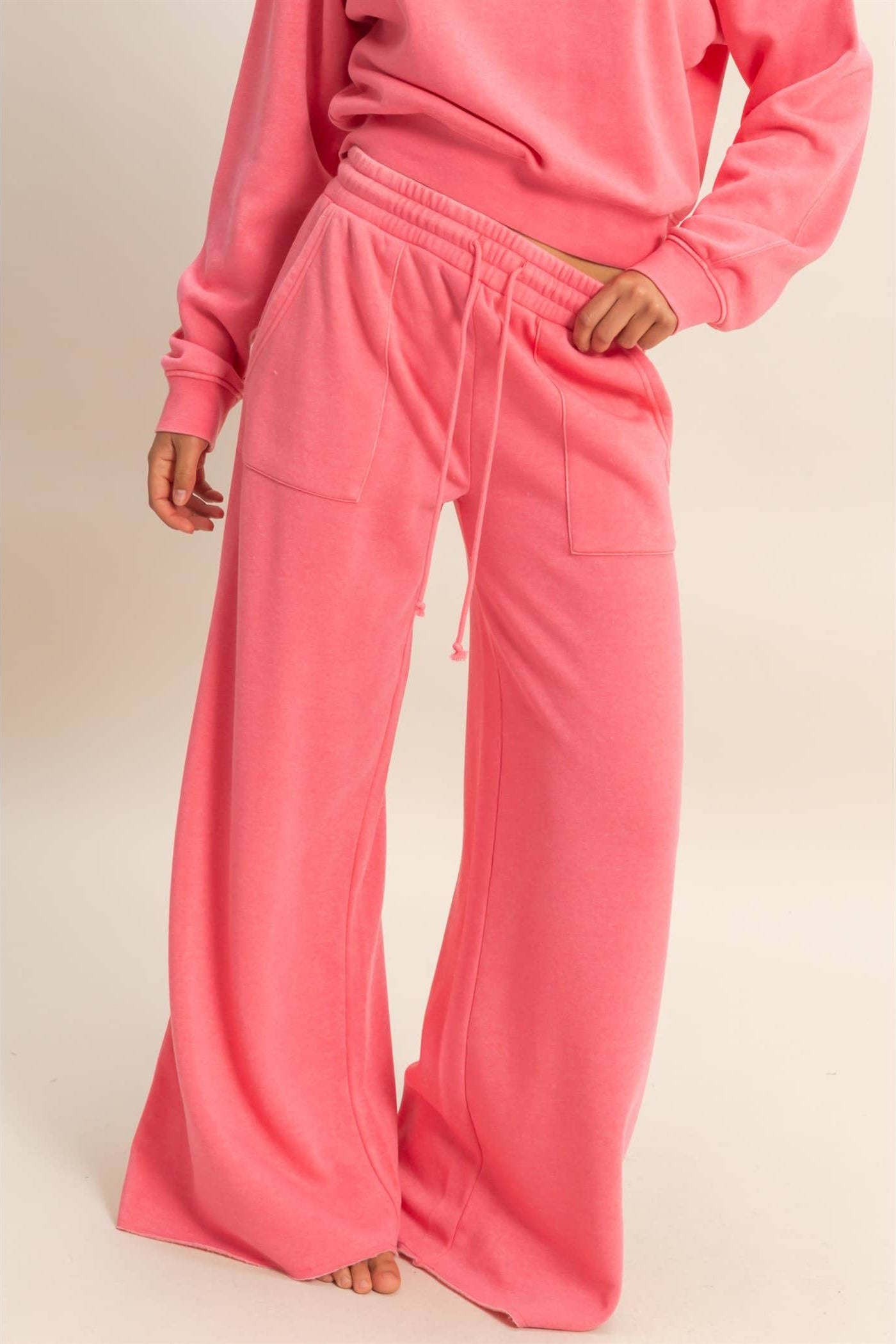 sunset pink buttercloud lounge pants wide leg womens lounge wear
