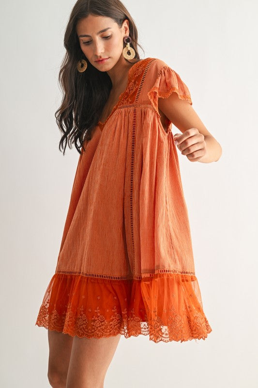 Autumn Glow Babydoll Dress