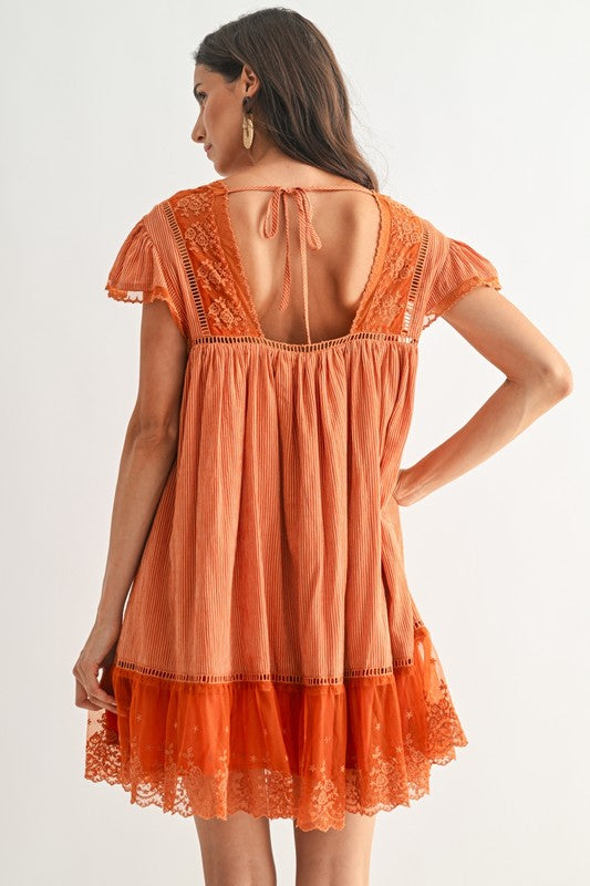 Autumn Glow Babydoll Dress