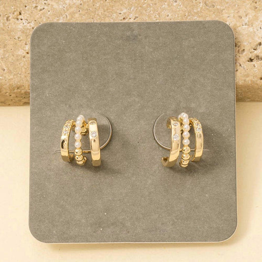The Pearl Trio Hoops