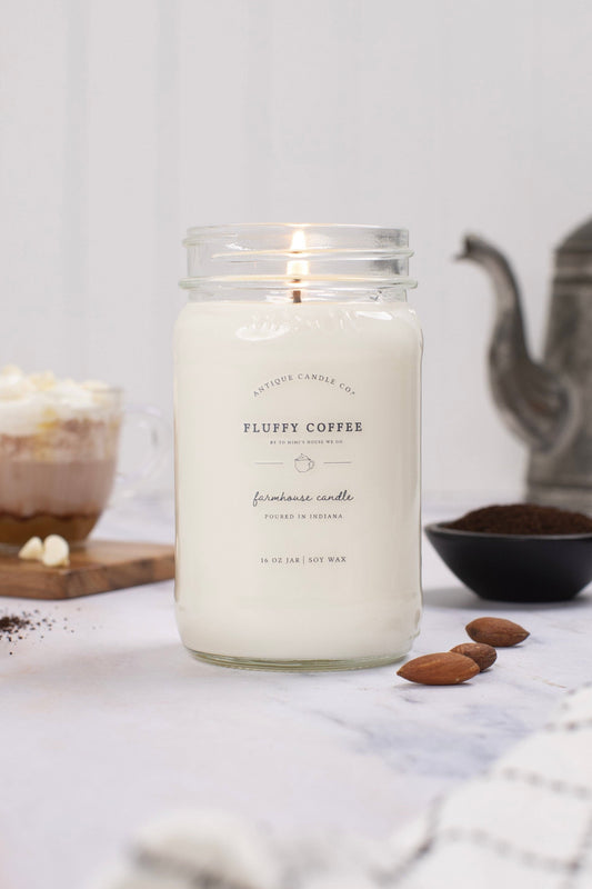 Antique Candle Co.® - Fluffy Coffee - Soy Wax Mason Jar Candle