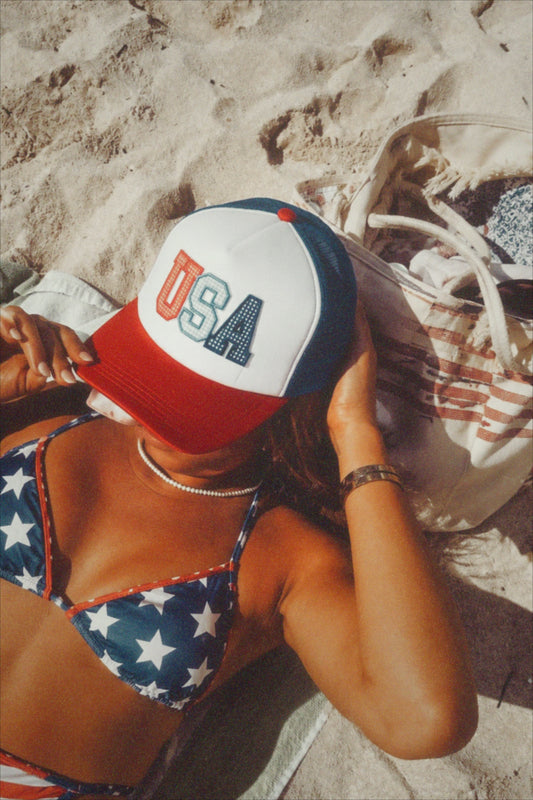 Gingham Patch USA Trucker Hat