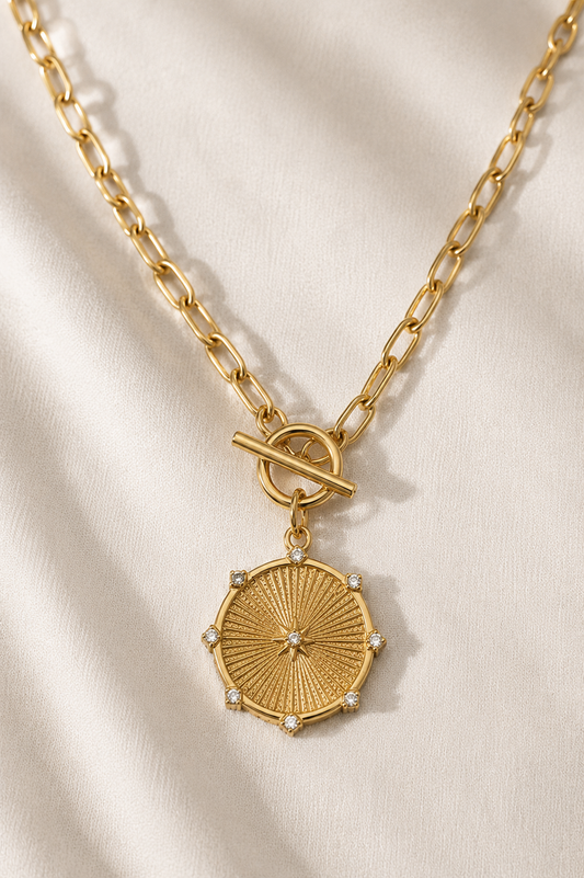 Golden Hour Compass Necklace