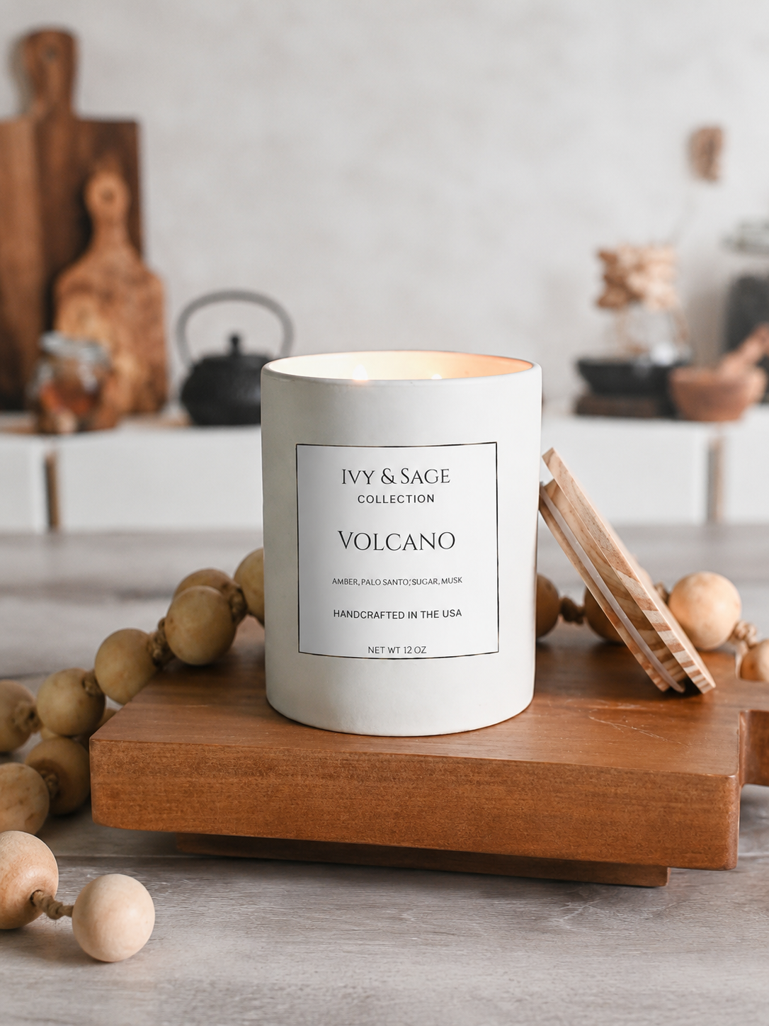 Volcano candle with fruity fragrance notes of citrus zest, currants, pineapple, strawberry, and raspberry.