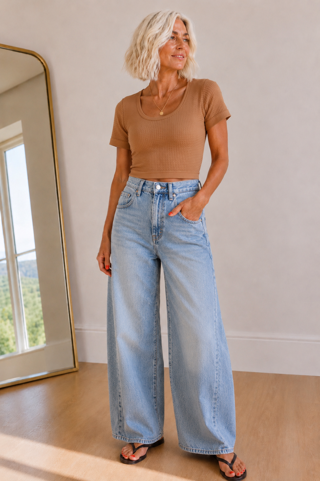 Weekend Waffle Crop Tee