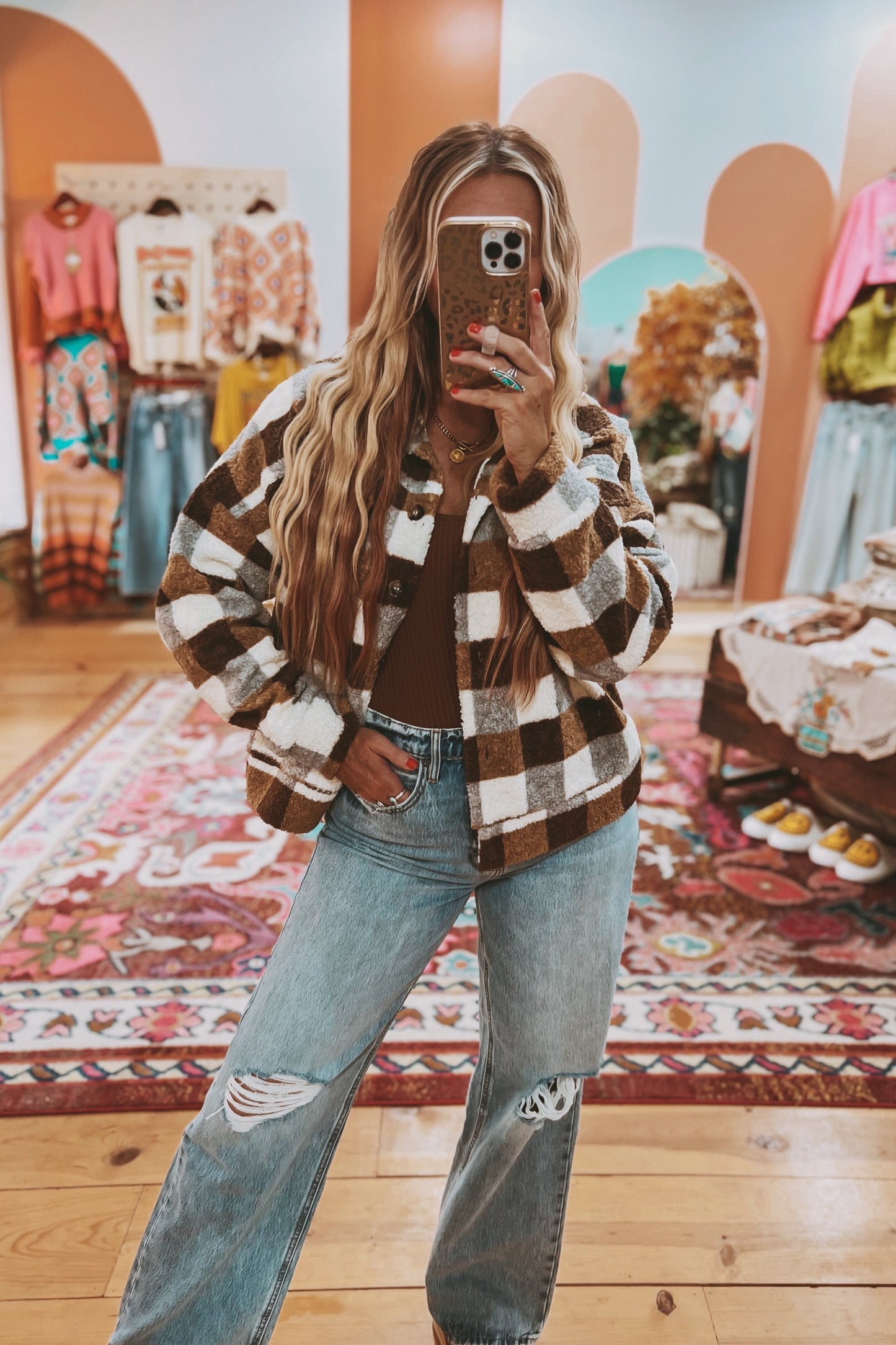 Willow Checkered Teddy Jacket