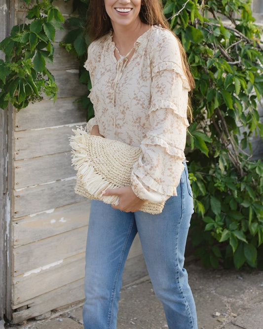 The Lark Straw Clutch