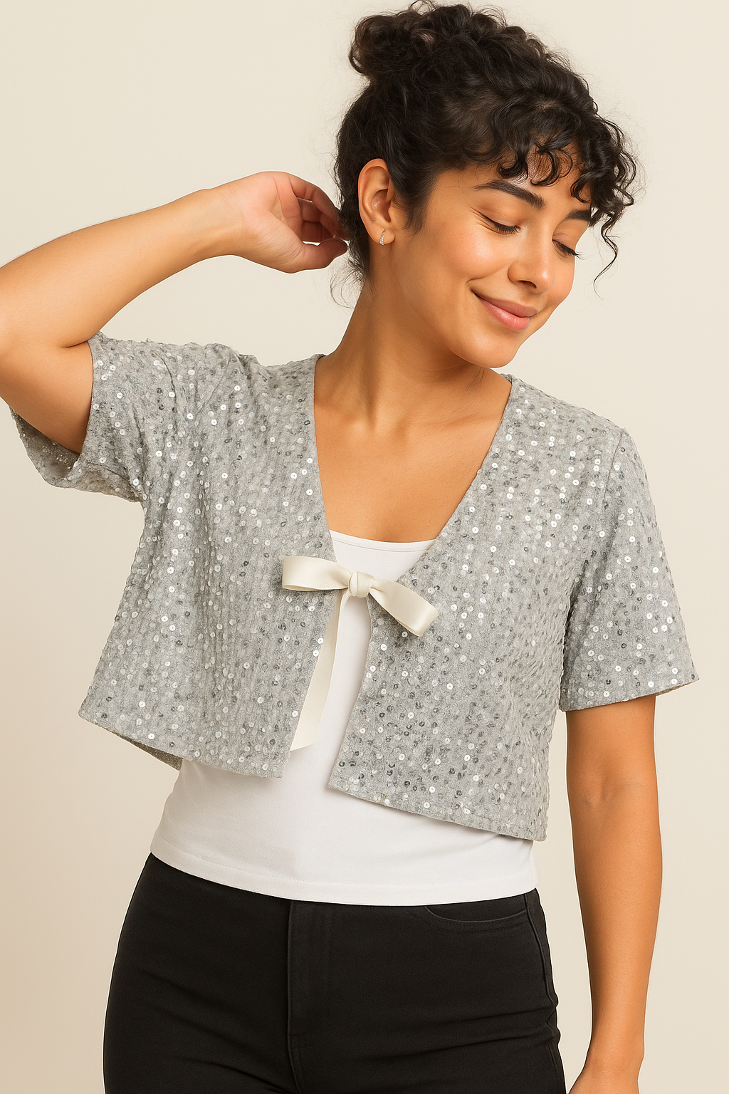 The Starlight Sequin Tie Top