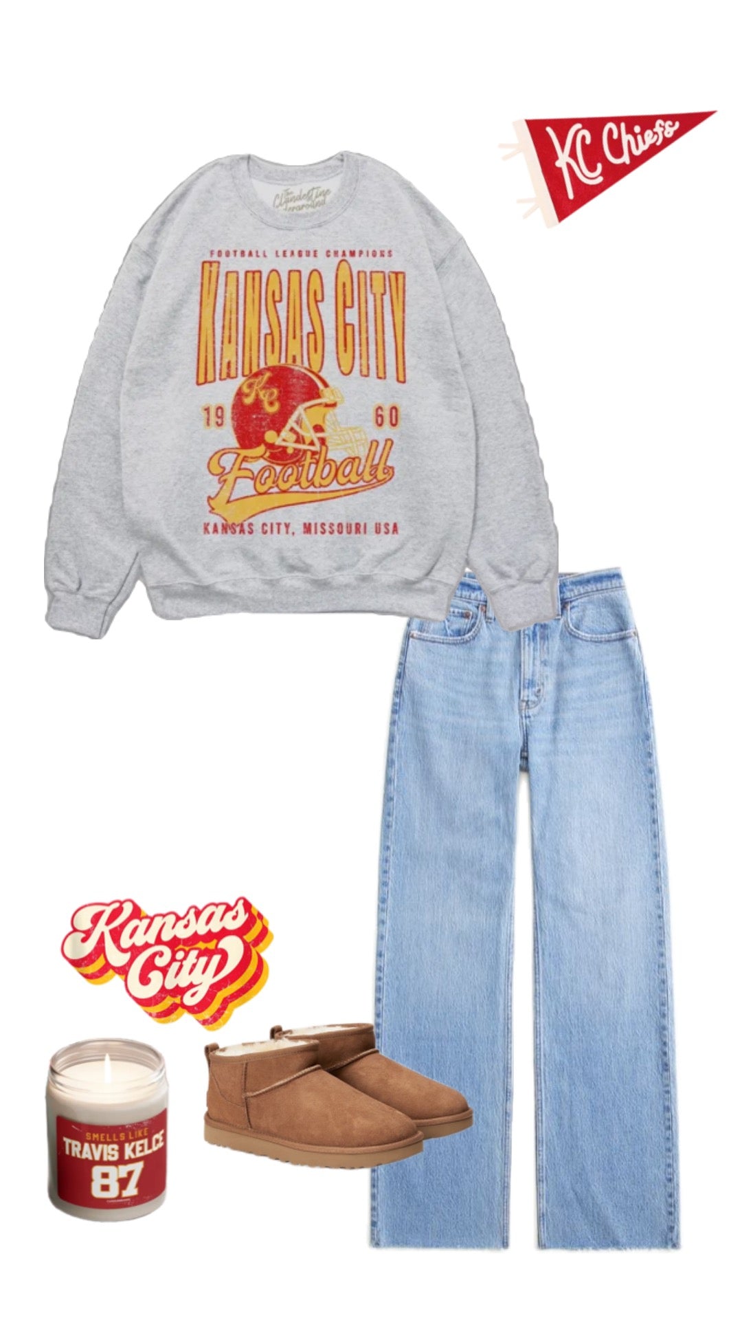 90's Kansas City Football Champs Oversized 90's Sweatshirt