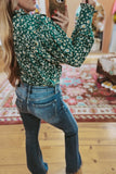 Pleated Daisy Print Blouse