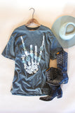 Skeleton Rock On Oversized Graphic Tee