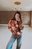 Refined Floral Knit Crewneck Sweater