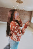 Refined Floral Knit Crewneck Sweater