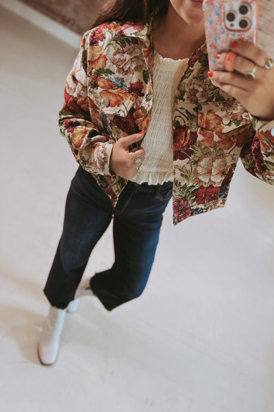 The Corina Floral Jacquard Jacket