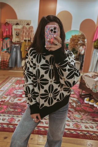Nora Floral Knit Sweater