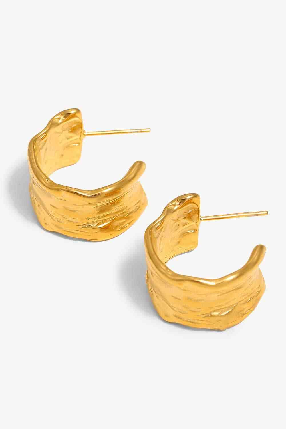Birdie & Fern Hammered C-Hoop Earrings