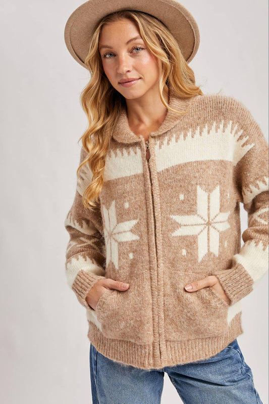 The Fireside Snowfall Zip Cardigan